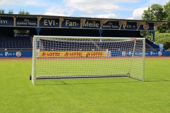 Safety-Jugendtor 5,00 x 2,00m aus Aluminium, vollverschweißt,Tortiefe 1,50m, zur Sandbefüllung mit Players Protect